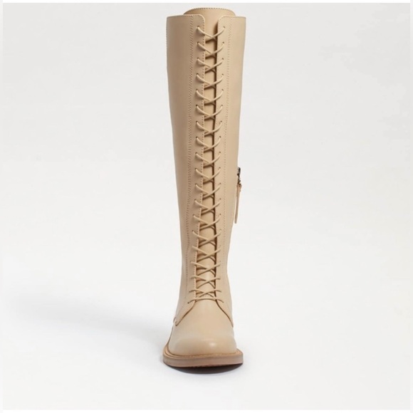 NWOT Sam Edelman Nance Lace-up Boots in Beige 8 - Picture 2 of 13